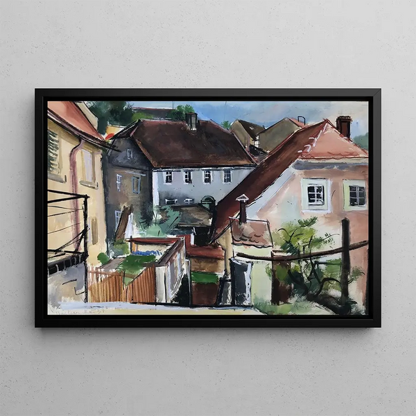Bautzen in Sachsen - Otto Geigenberger — gerahmtes Bild an der Wand