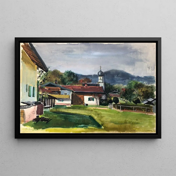 Dorf Bayerisch - Otto Geigenberger — gerahmtes Bild an der Wand