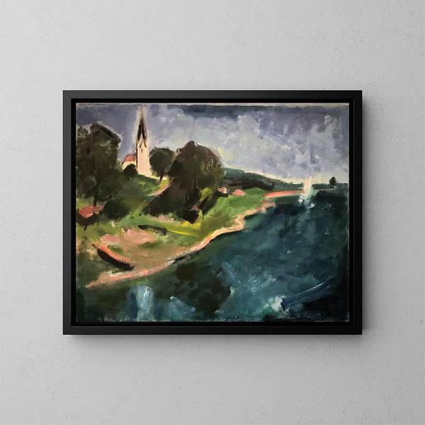 Gollenshausen am Chiemsee - Otto Geigenberger — gerahmtes Bild an der Wand