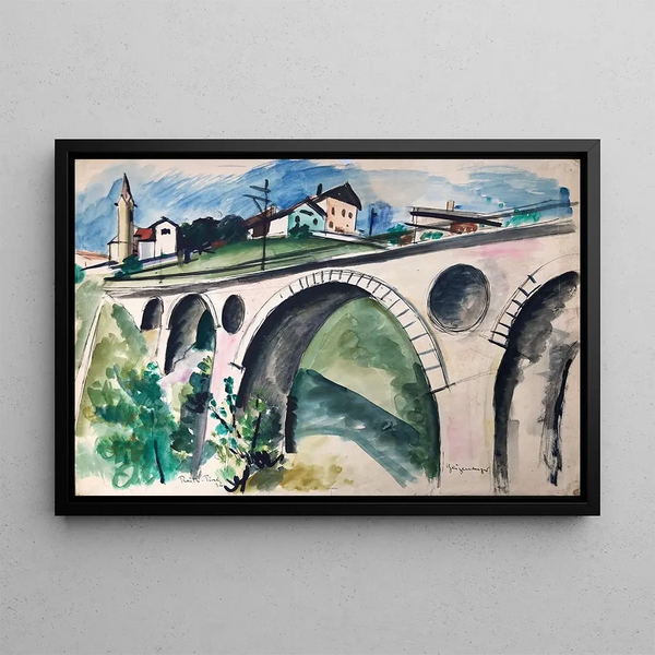 Viadukt des Gurglbach in der Nähe von Reith, bei Seefeld in Tirol - Otto Geigenberger — gerahmtes Bild an der Wand