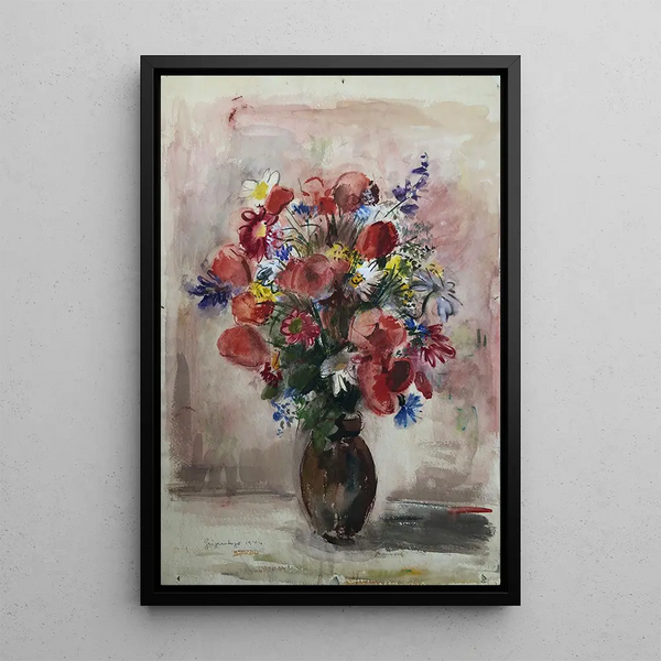Blumenstrauß aus Rosen - Otto Geigenberger — gerahmtes Bild an der Wand