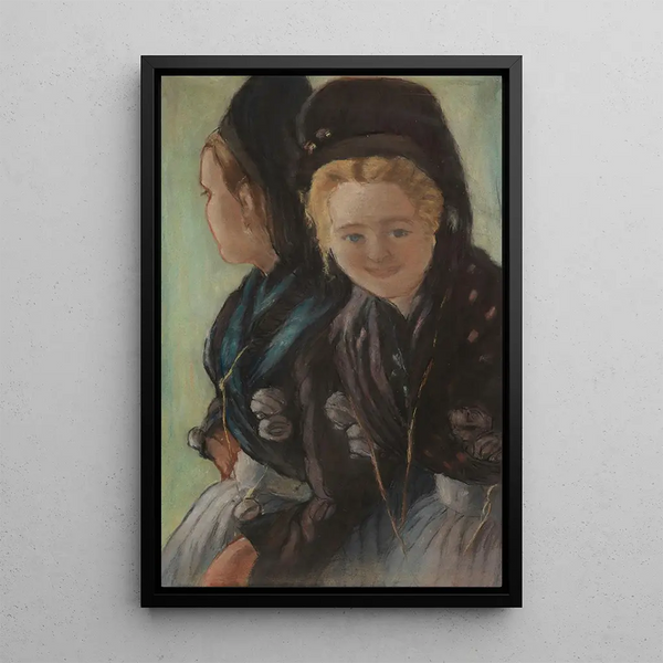 Zwei junge Frauen in Foehr-Kostümen - Otto Heinrich Engel — gerahmtes Bild an der Wand
