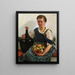 Mädchen mit einem Obstkorb und einer Weinflasche - Otto Keck — gerahmtes Bild an der Wand