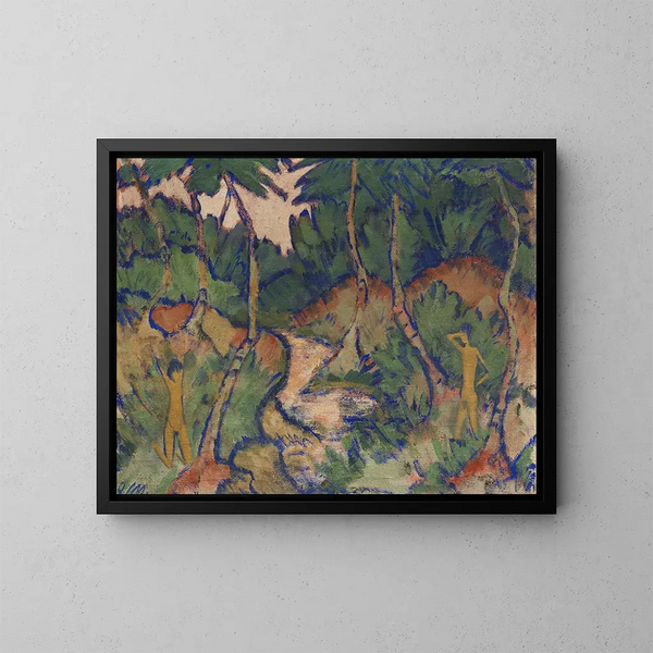 Badende in der Landschaft - Otto Mueller — gerahmtes Bild an der Wand