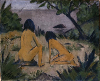 Otto Mueller - Sitting and Kneeling Figures on the Bank of the Moritzburg Lakes.webp