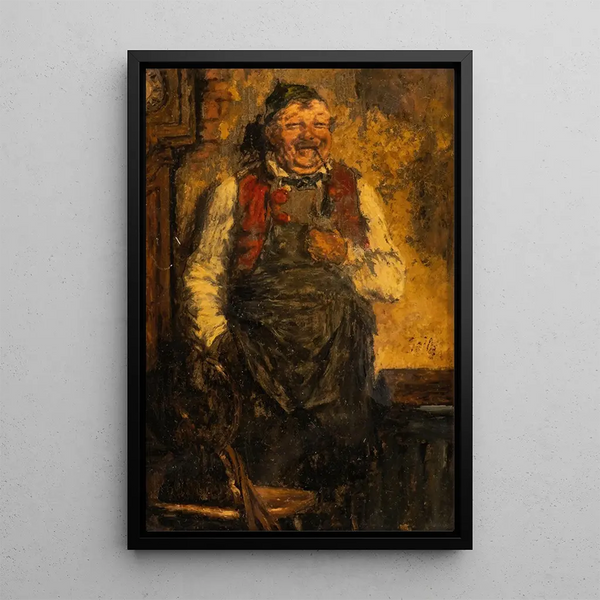 Wirt mit Rohr - Otto Seitz — gerahmtes Bild an der Wand