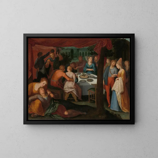 Ein nächtliches Bankett - Otto van Veen — gerahmtes Bild an der Wand