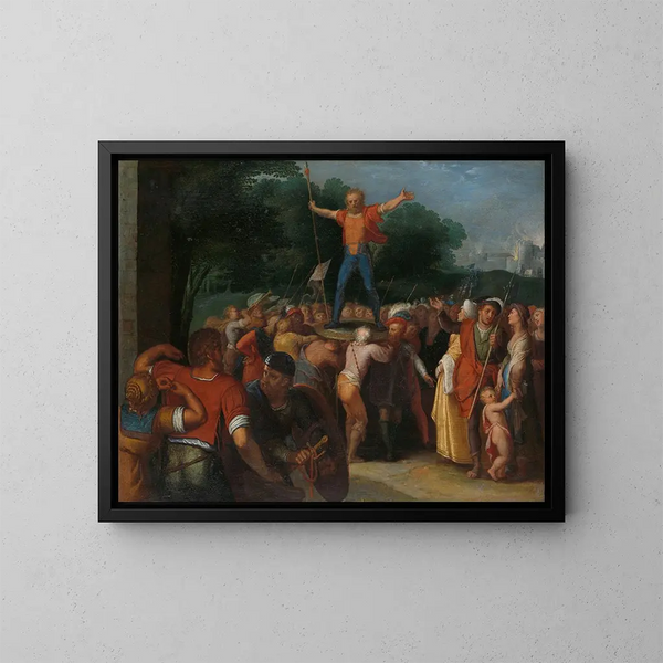 Brinno erhöht auf dem Schild - Otto van Veen — gerahmtes Bild an der Wand