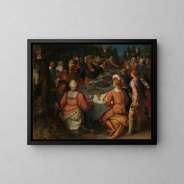 Die Verschwörung von Julius Civilis und den Bataven in einem heiligen Wald - Otto van Veen — gerahmtes Bild an der Wand