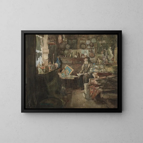 Ein Gebrauchtwarenladen in Paris - Owen Merton — gerahmtes Bild an der Wand