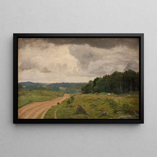 P C Skovgaard - Landscape at Kongens Mller Sealand Afternoon Light.webp