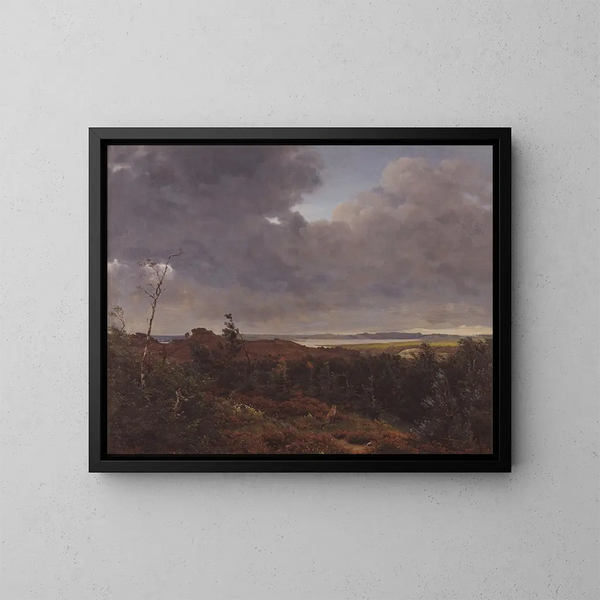 Ansicht von Frederiksværk vom Tisvilde-Wald, Nordseeland - P. C. Skovgaard — gerahmtes Bild an der Wand