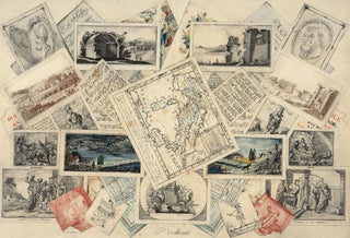 P Verburght - Trompe lil of a map of Italy and of etchings and scores.webp