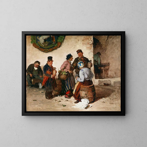Au Hofbräuhaus de Munich - Pál Böhm — gerahmtes Bild an der Wand