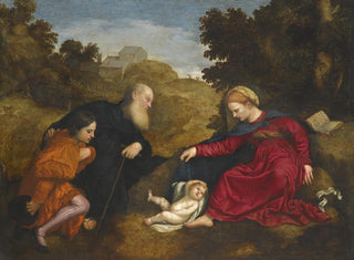 Paris Bordone - Madonna And Child With St Anthony Abbot And A Young Male Donor.webp