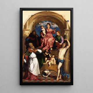 Paris Bordone - Madonna with Child Enthroned and Saints.webp