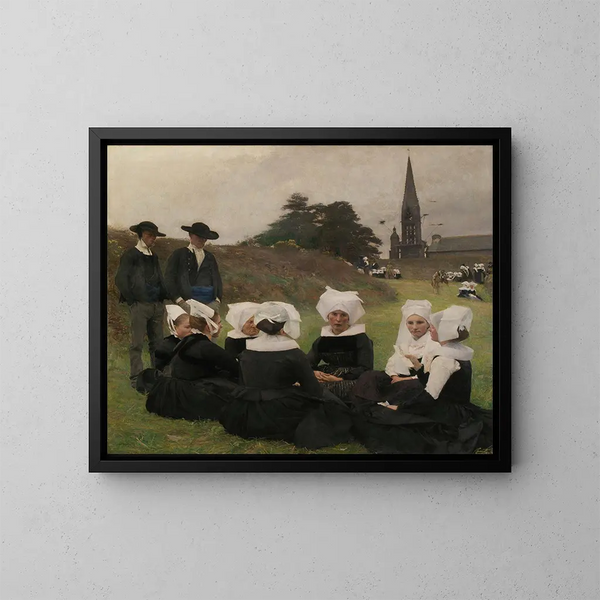 Frauen Bretonnes bei einem Pardon - Pascal-Adolphe-Jean Dagnan-Bouveret — gerahmtes Bild an der Wand