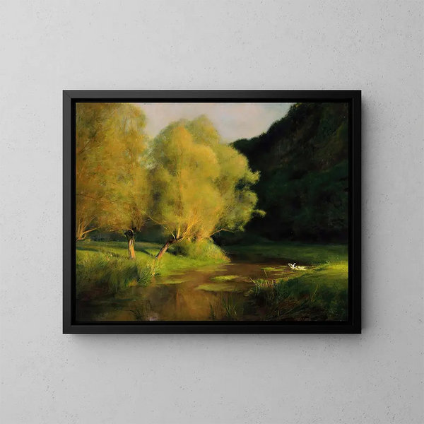 Saules am Bachrand - Pascal-Adolphe-Jean Dagnan-Bouveret — gerahmtes Bild an der Wand
