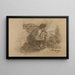Mutter und Kind und brennendes Dorf - Paul Albert Laurens — gerahmtes Bild an der Wand