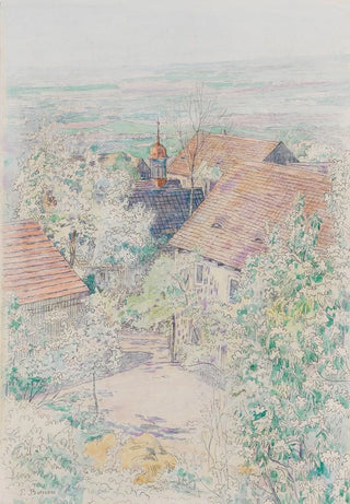 Paul Baum - Blick aus Homberg an der Efze ber blhende Bume.webp