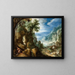 Landschaft mit Bergen und Sankt Hieronymus - Paul Bril — gerahmtes Bild an der Wand