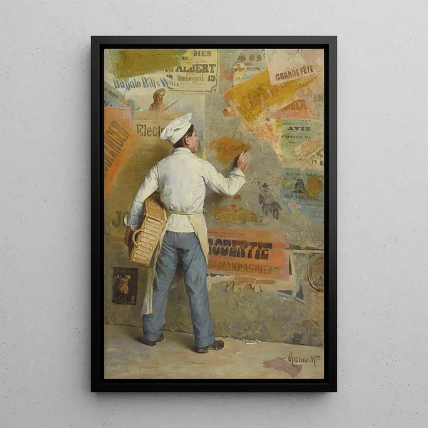 Junge Bäcker, der seine politischen Meinungen äußert - Paul Charles Chocarne-Moreau — gerahmtes Bild an der Wand