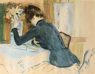 Paul Csar Helleu - Profile Portrait Of A Young Lady.webp
