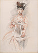 Elegantes Gemälde mit Lyra-Stuhl - Paul César Helleu — Ansicht des Kunstwerks