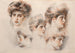 Studien von fünf Frauenköpfen - Paul César Helleu — Ansicht des Kunstwerks
