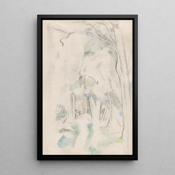 Weg im Wald - Paul Cézanne — gerahmtes Bild an der Wand