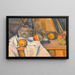 Früchte und Ingwerbecher - Paul Cézanne — gerahmtes Bild an der Wand