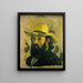 Selbstporträt mit Strohhut - Paul Cézanne — gerahmtes Bild an der Wand