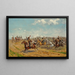 Das Gemälde Der Marschall Augereau nachdem er die Division Heudelet befehligt hatte, setzt seine Artillerie auf dem Plateau des Landgrafenberg bei der Schlacht von Jena am 14. Oktober 1806 ein - Paul Émile Léon Perboyre — gerahmtes Bild an der Wand