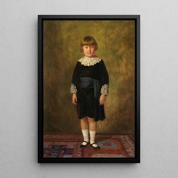 Portrait eines stehenden Jungen - Paul Felgentreff — gerahmtes Bild an der Wand