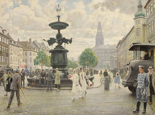 Die lebendige Amager-Platz in Kopenhagen - Paul Fischer — Ansicht des Kunstwerks
