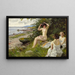 Drei Badende am Strandrand - Paul Fischer — gerahmtes Bild an der Wand