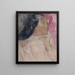Eine tahitianische Frau mit einer Blume im Haar - Paul Gauguin — gerahmtes Bild an der Wand