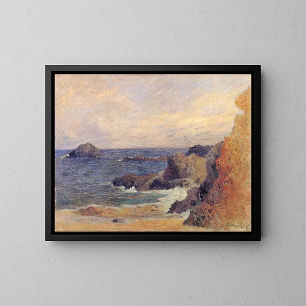 Die felsige Küste oder Klippen am Meer - Paul Gauguin — gerahmtes Bild an der Wand