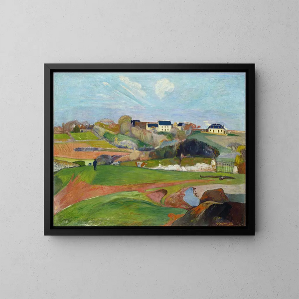 Landschaft in Le Pouldu - Paul Gauguin — gerahmtes Bild an der Wand
