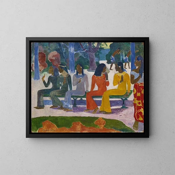 Der Markt - Paul Gauguin — gerahmtes Bild an der Wand