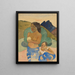 Zwei tahitianische Frauen in einer Landschaft - Paul Gauguin — gerahmtes Bild an der Wand