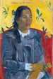 Frau mit einer Blume - Paul Gauguin — Ansicht des Kunstwerks