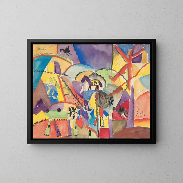 Komposition mit Pferden - Paul Gauguin — gerahmtes Bild an der Wand