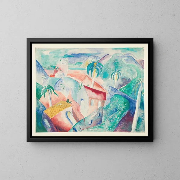 Kubanisches Landschaftsgemälde - Paul Gauguin — gerahmtes Bild an der Wand