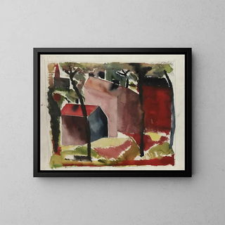 Häuser - Paul Gauguin — gerahmtes Bild an der Wand