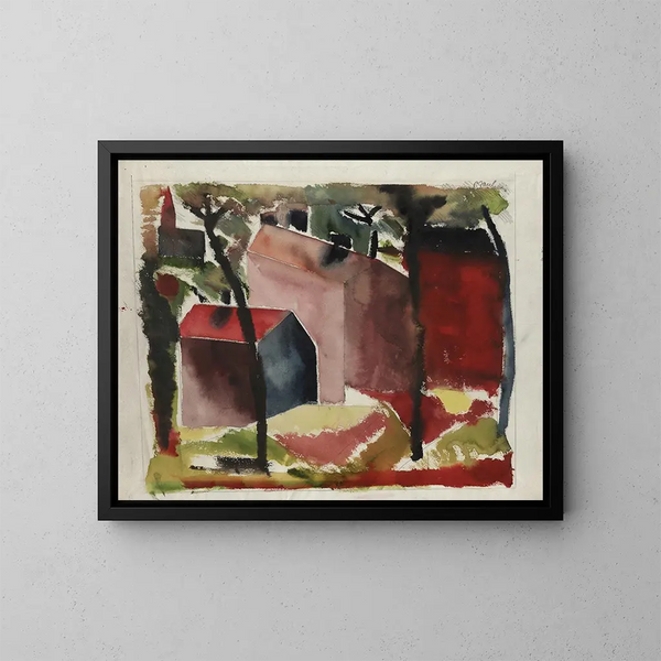 Häuser - Paul Gauguin — gerahmtes Bild an der Wand