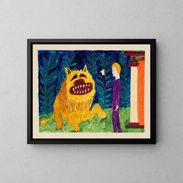 Hercule und der Nemeischer Löwe - Paul Goesch — gerahmtes Bild an der Wand