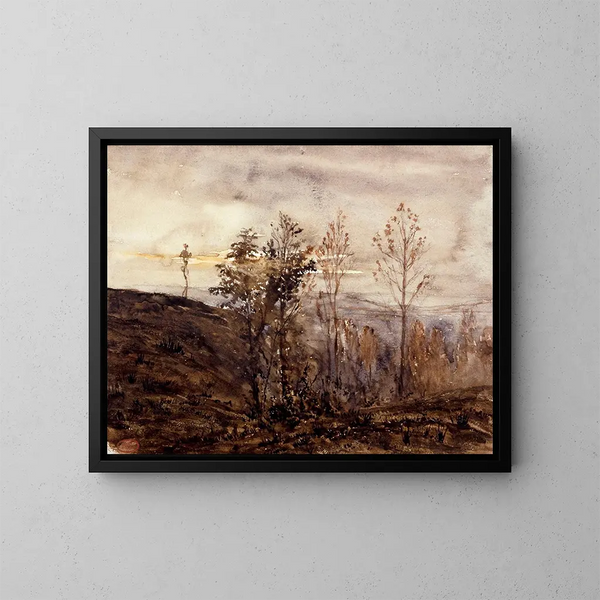 Les bois de Sèvres - Paul Huet — gerahmtes Bild an der Wand