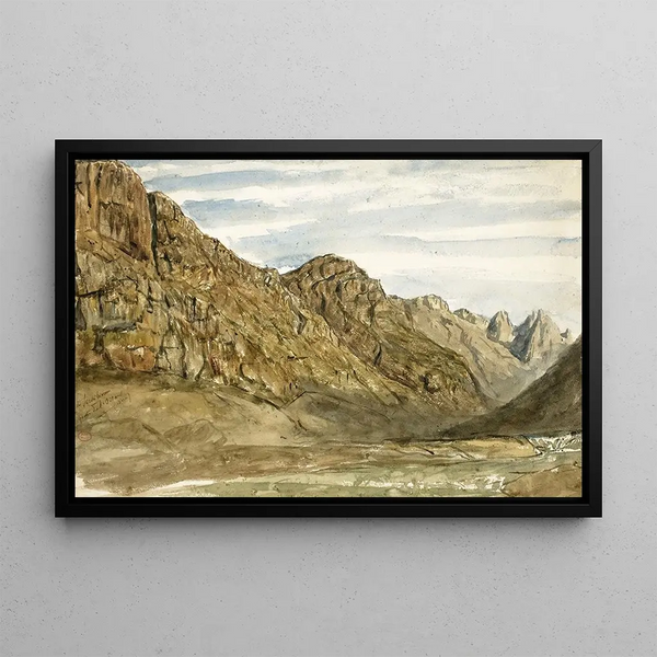 Felsen entlang der Romanche - Paul Huet — gerahmtes Bild an der Wand
