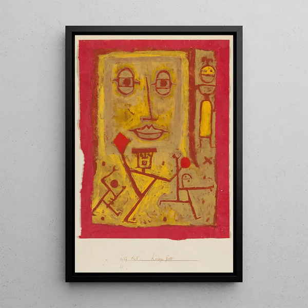 Gott des Krieges - Paul Klee — gerahmtes Bild an der Wand